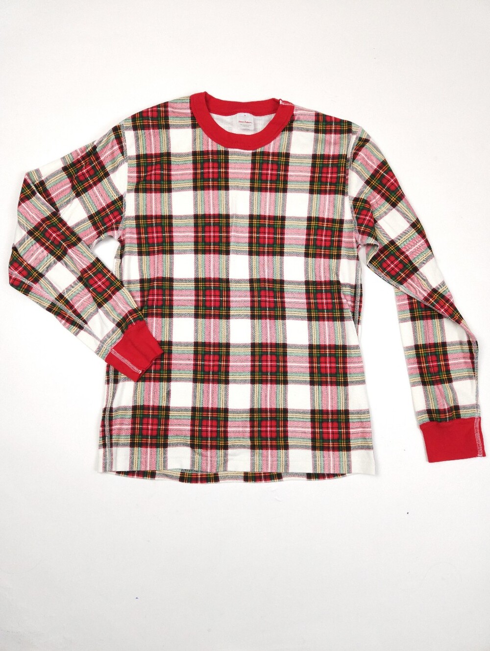 Hanna Andersson Adult Unisex Long John Pajama Top Family Holiday Plaid Red M